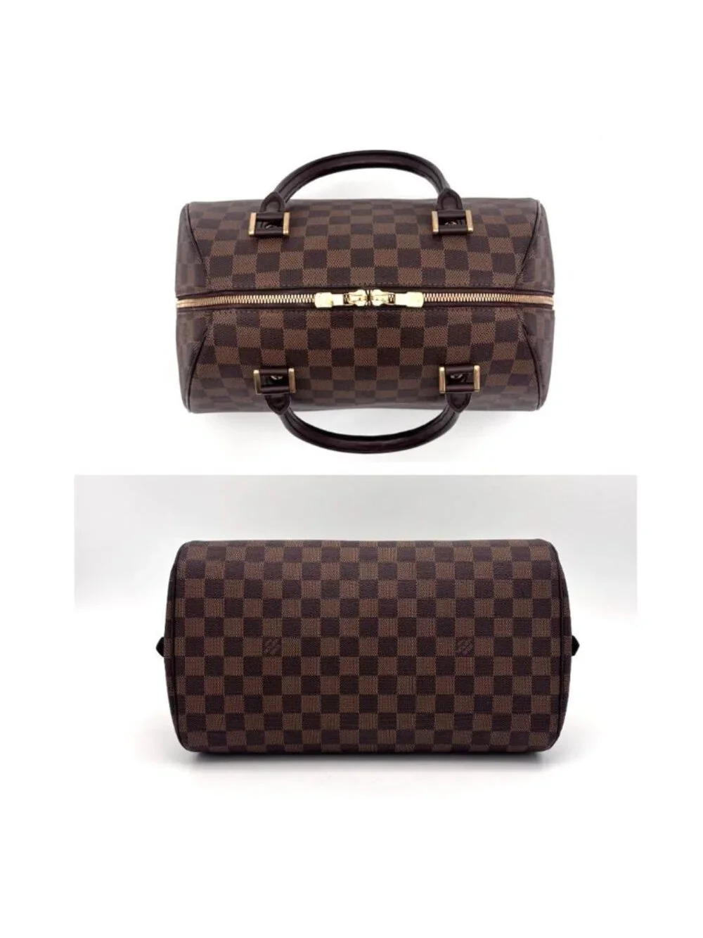Louis Vuitton Damier Ebene Riviera MM Handbag Tote Brown